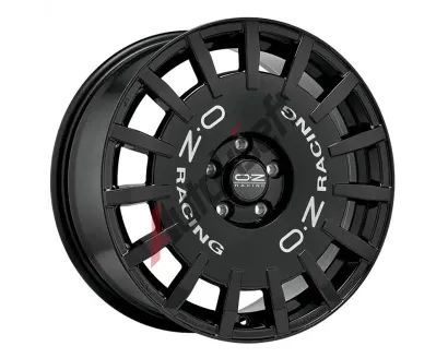 OZ Rally Racing Gloss Black + Silver Lettering