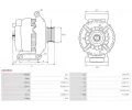 AS-PL Alternátor APL A01064S, A01064S