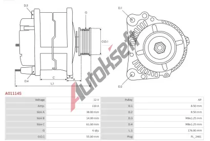 AS-PL Altern�tor APL A01114S, A01114S