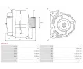 AS-PL Alterntor APL A0225PR, A0225PR