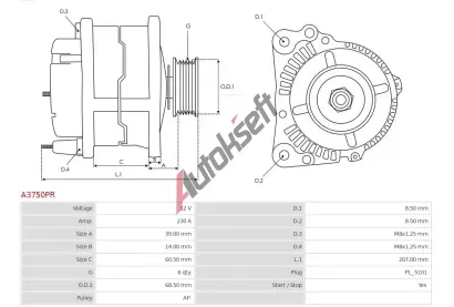 AS-PL Alternátor APL A3750PR, A3750PR AS-PL Alternátor APL A3750PR, A3750PR