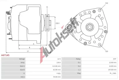 AS-PL Altern�tor APL A6714S, A6714S