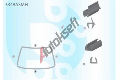 PILKINGTON Bauset (lišta) čelního okna AS 3348ASMH, 3348ASMH PILKINGTON Bauset (lišta) čelního okna AS 3348ASMH, 3348ASMH