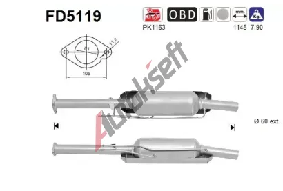 AS Filtr pevných částic ASA FD5119, FD5119 AS Filtr pevných částic ASA FD5119, FD5119