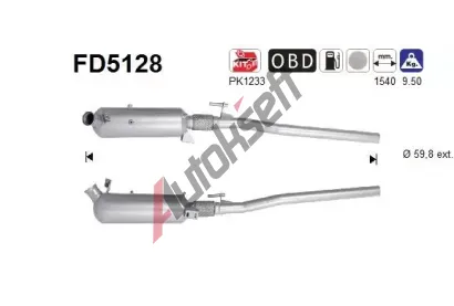 AS Filtr pevných částic ASA FD5128, FD5128  AS Filtr pevných částic ASA FD5128, FD5128