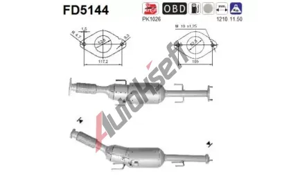 AS Filtr pevných částic ASA FD5144, FD5144 AS Filtr pevných částic ASA FD5144, FD5144