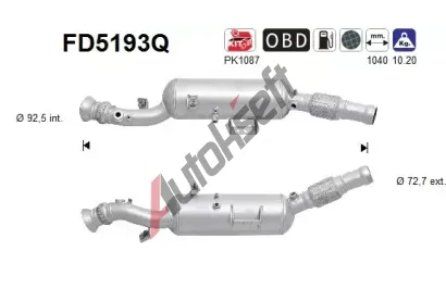 AS Filtr pevných částic ASA FD5193Q, FD5193Q AS Filtr pevných částic ASA FD5193Q, FD5193Q