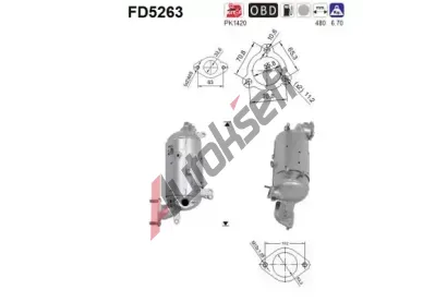 AS Filtr pevných částic ASA FD5263, FD5263 AS Filtr pevných částic ASA FD5263, FD5263