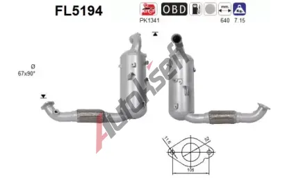 AS Filtr pevných částic ASA FL5194, FL5194 AS Filtr pevných částic ASA FL5194, FL5194