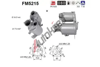 AS Filtr pevných částic ASA FM5215, FM5215 AS Filtr pevných částic ASA FM5215, FM5215