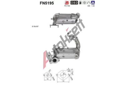AS Filtr pevných částic ASA FN5195, FN5195 AS Filtr pevných částic ASA FN5195, FN5195