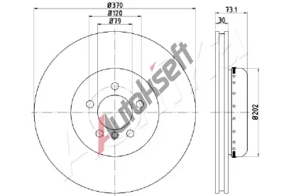 ASHIKA Brzdov kotou - 370 mm ASH 60-00-0116, 60-00-0116