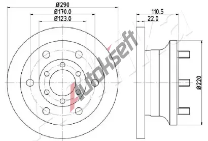 ASHIKA Brzdov kotou - 290 mm ASH 60-00-0256, 60-00-0256