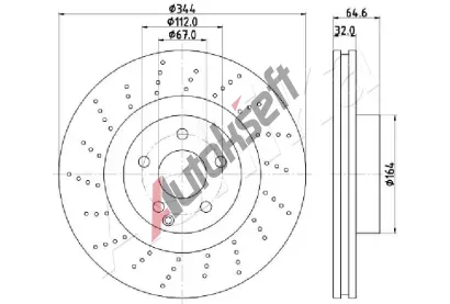 ASHIKA Brzdov kotou - 344 mm ASH 60-00-0558, 60-00-0558