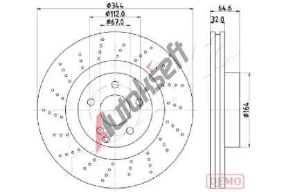 ASHIKA Brzdov kotou - 344 mm ASH 60-00-0558C, 60-00-0558C