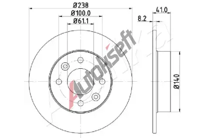 ASHIKA Brzdov kotou - 238 mm ASH 60-00-0700, 60-00-0700
