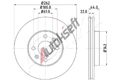 ASHIKA Brzdov kotou - 262 mm ASH 60-00-0709, 60-00-0709