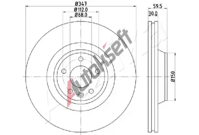 ASHIKA Brzdov kotou - 347 mm ASH 60-00-0925, 60-00-0925