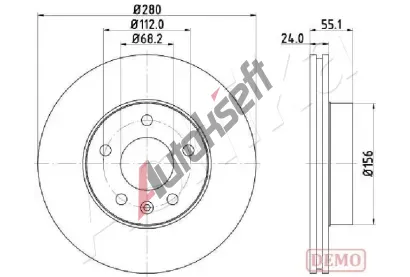 ASHIKA Brzdov kotou - 280 mm ASH 60-00-0958C, 60-00-0958C