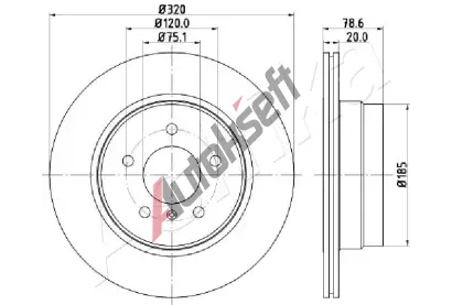 ASHIKA Brzdov kotou - 320 mm ASH 61-00-0129, 61-00-0129