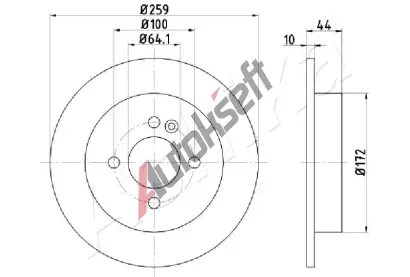 ASHIKA Brzdov kotou - 259 mm ASH 61-00-0132, 61-00-0132