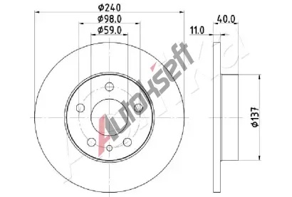 ASHIKA Brzdov kotou - 240 mm ASH 61-00-0209, 61-00-0209