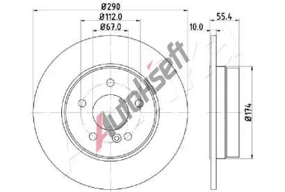 ASHIKA Brzdov kotou - 290 mm ASH 61-00-0507, 61-00-0507