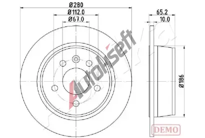 ASHIKA Brzdov� kotou� - 280 mm ASH 61-00-0530C, 61-00-0530C