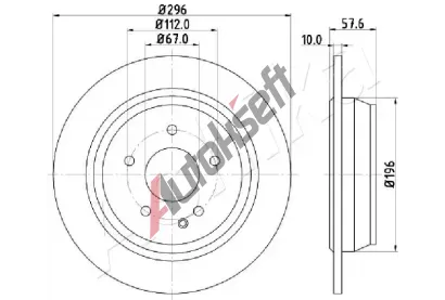 ASHIKA Brzdov kotou - 296 mm ASH 61-00-0532, 61-00-0532