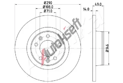 ASHIKA Brzdov kotou - 290 mm ASH 61-00-0612, 61-00-0612