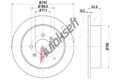 ASHIKA Brzdov kotou - 290 mm ASH 61-00-0616, 61-00-0616