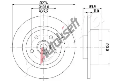 ASHIKA Brzdov kotou - 274 mm ASH 61-00-0704, 61-00-0704