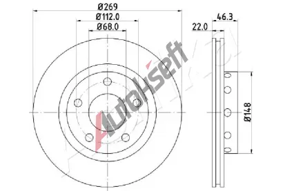 ASHIKA Brzdov kotou - 269 mm ASH 61-00-0913, 61-00-0913