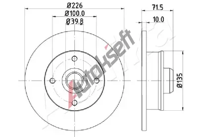 ASHIKA Brzdov kotou - 226 mm ASH 61-00-0922, 61-00-0922