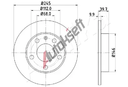 ASHIKA Brzdov kotou - 245 mm ASH 61-00-0929, 61-00-0929