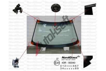 NordGlass eln sklo - zelen - ed pruh ASNG 8554AGNGYVW, 8554AGNGYVW