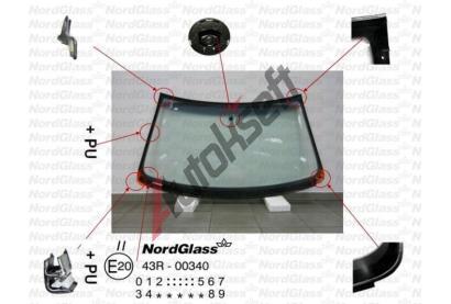 NordGlass eln sklo - zelen - ed pruh ASNG 8558AGNGYVZ, 8558AGNGYVZ