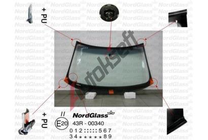 NordGlass eln sklo - zelen / ed pruh ASNG 8580AGSGYVW, 8580AGSGYVW