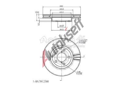 ASHUKI Brzdov kotou - 260 mm ASU T602-80, T602-80