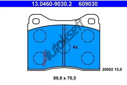 ATE Sada brzdovch destiek AT 20092, AT 609030