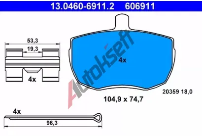 ATE Sada brzdovch destiek AT 20359, AT 606911