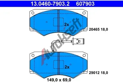 ATE Sada brzdovch destiek AT 20465, AT 607903