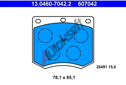 ATE Sada brzdovch destiek AT 607042, AT 20491