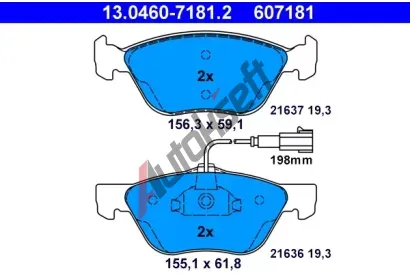 ATE Sada brzdovch destiek AT 607181, AT 21636