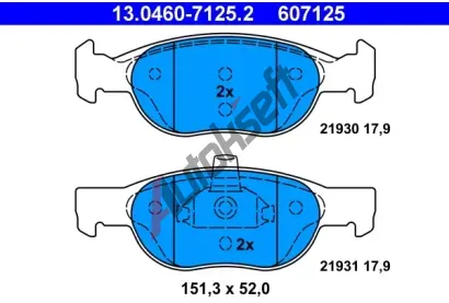 ATE Sada brzdovch destiek AT 21930, AT 607125