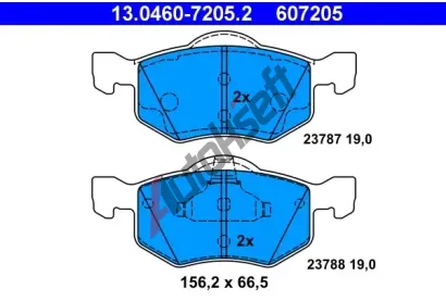 ATE Sada brzdovch destiek AT 23787, AT 607205
