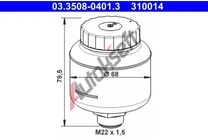 ATE Vyrovnvac ndoba - brzdov kapalina AT 310014, 03.3508-0401.3