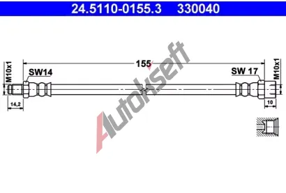 ATE Brzdov hadice - 155 mm AT 330040, 24.5110-0155.3