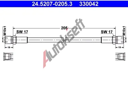 ATE Brzdov hadice - 205 mm AT 330042, 24.5207-0205.3