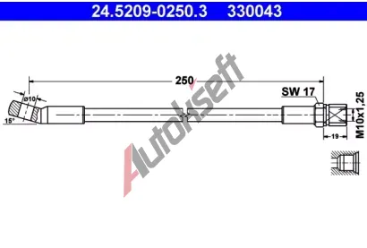 ATE Brzdová hadice - 250 mm AT 330043, 24.5209-0250.3 ATE Brzdová hadice - 250 mm AT 330043, 24.5209-0250.3